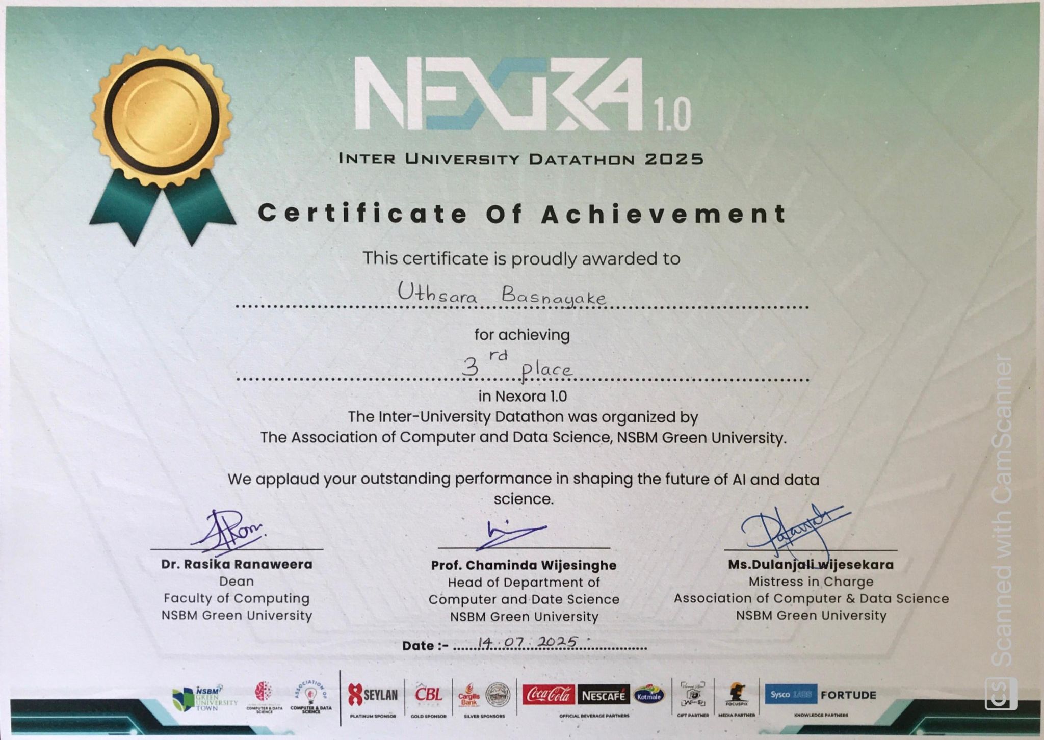 SLIIT Codefest Award